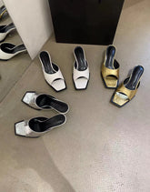 LBSFY  -  Open Toe Women Sippers Summer Outside Mules Shoes Thin High Heels Party Pumps Sexy Wedding Sandals Size 35-39 Gold White Silver